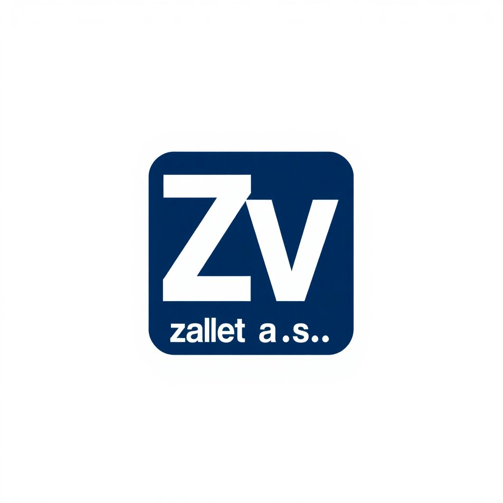 Professional industrial logo for ZZV a.s., organization for pallet production. Navy blue and grey colors, clean vector design, white background.